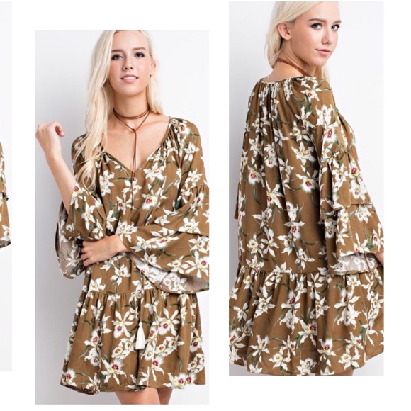 ❄️Winter Green Floral Dress 1 Left - Picture 2 of 5